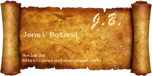 Jenei Botond névjegykártya